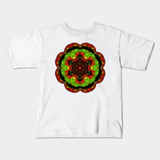 Tibetean themed colorful kaleidoscopic Mandala Kids T-Shirt